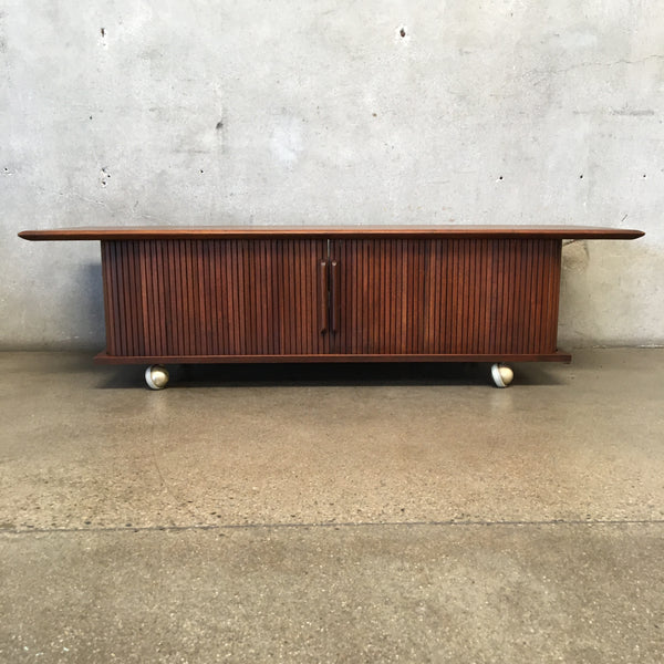 1960's Tambour Coffee Table / Side Table