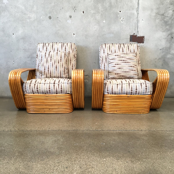 Pair Of Paul Frankl 6-strand Rattan Chairs