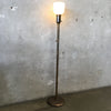 Vintage Metal Deco Floor Lamp with Glass Shade