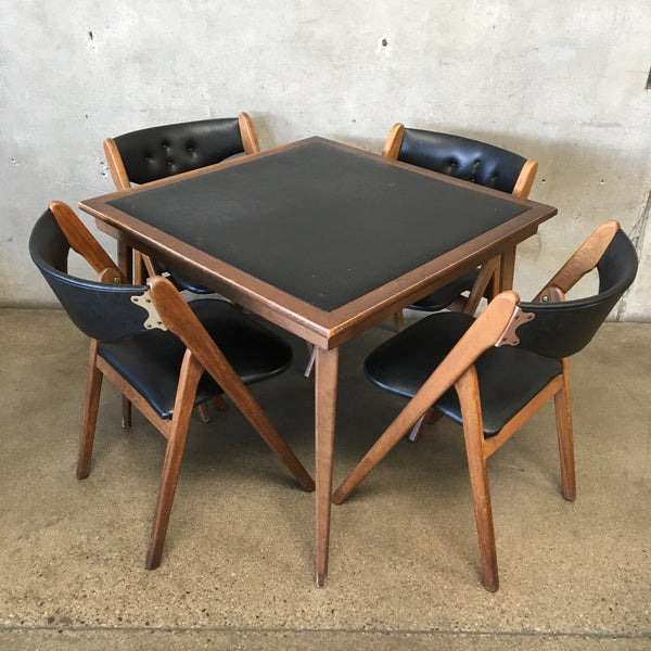 Vintage Mid Century Modern Folding Dining Set by Willkie