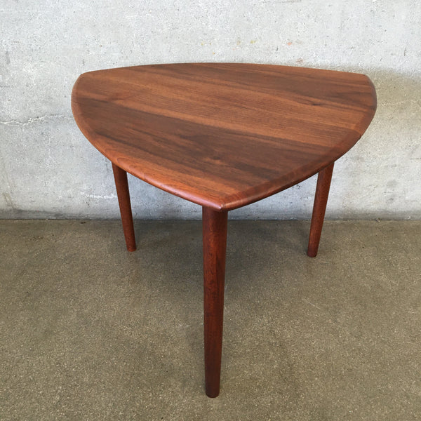 Mid Century Solid Walnut Guitar Pick End Table