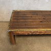 Distressed Wood & Brass Vintage Coffee Table