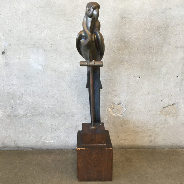 1930s Bronze/Brass Streamline Modern Parrot