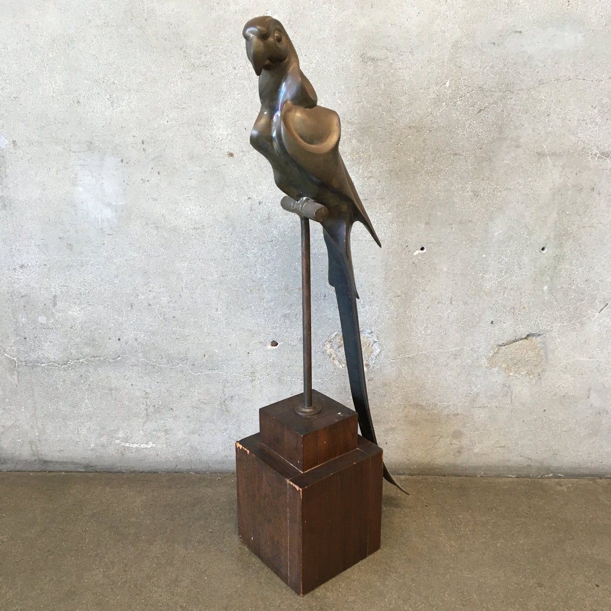 1930s Bronze/Brass Streamline Modern Parrot