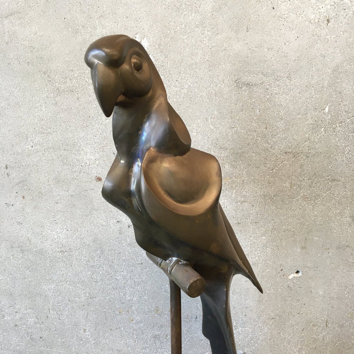 1930s Bronze/Brass Streamline Modern Parrot