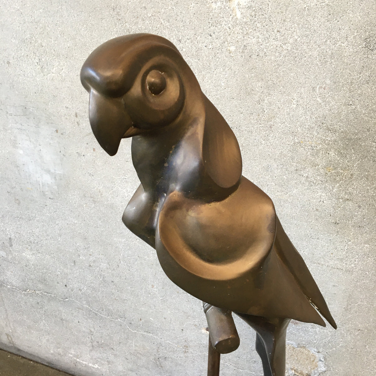 1930s Bronze/Brass Streamline Modern Parrot