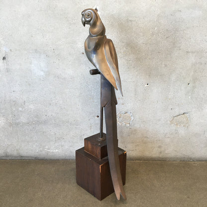 1930s Bronze/Brass Streamline Modern Parrot