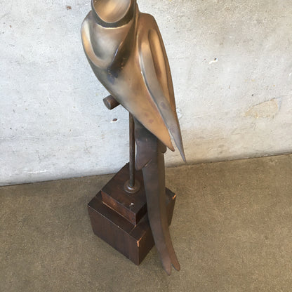1930s Bronze/Brass Streamline Modern Parrot