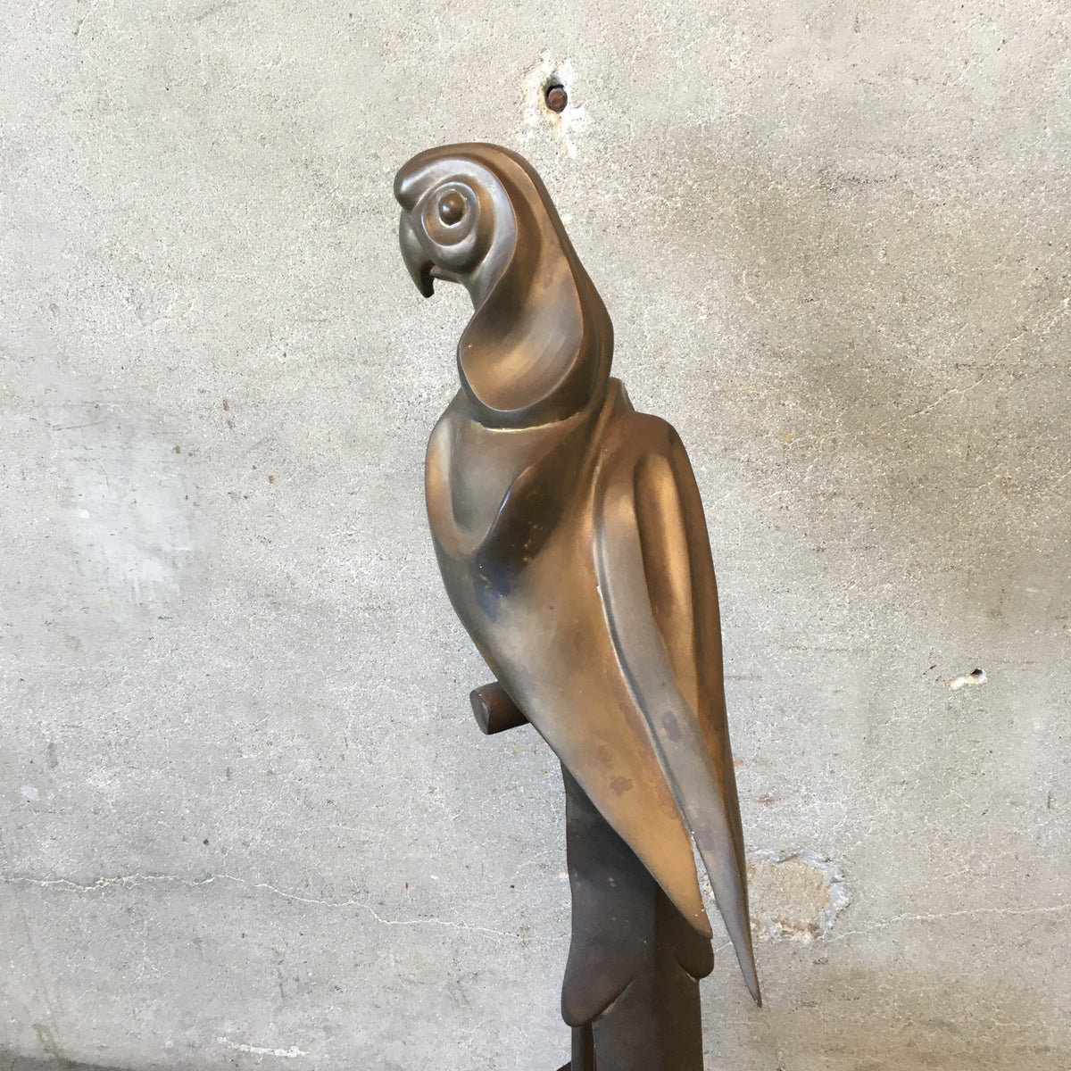 1930s Bronze/Brass Streamline Modern Parrot