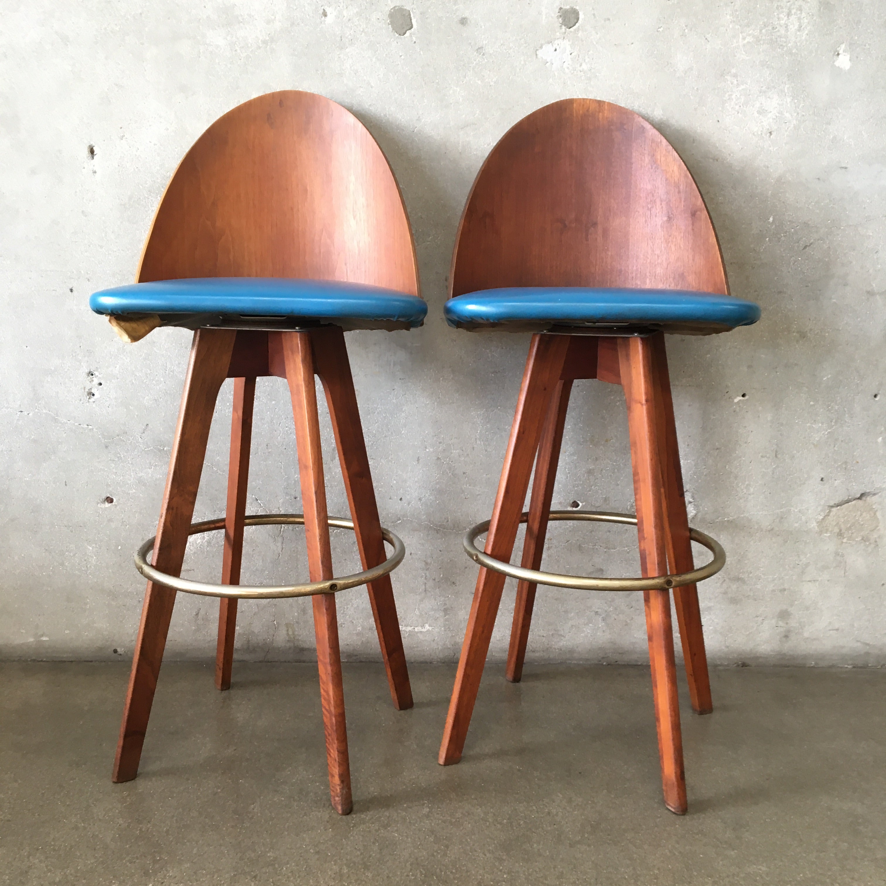 Mid Century Modern Bar Pair Of Barstools By Chet Beardsley