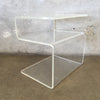 "S" Shaped Lucite Side Table