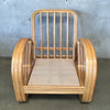 Vintage Paul Frankl Style Bamboo Rattan Lounge Chair & Ottoman