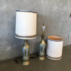 Pair of Vintage Gold & Blue Lamps