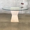Post Modern Hour Glass Travertine Dining Table