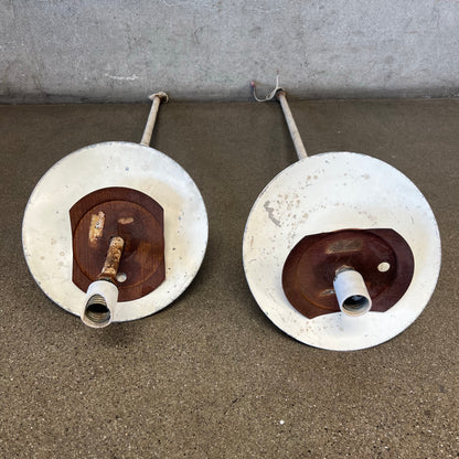 Pair Of Vintage Mid Century Industrial Modern Globe Lamps