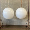 Pair Of Vintage Mid Century Industrial Modern Globe Lamps