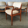 Benny Linden Set of Four Teak Arm Chairs In Oatmeal Fabric