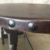 Monterey Oval Console Table w/Iron Stretchers & Leather Top
