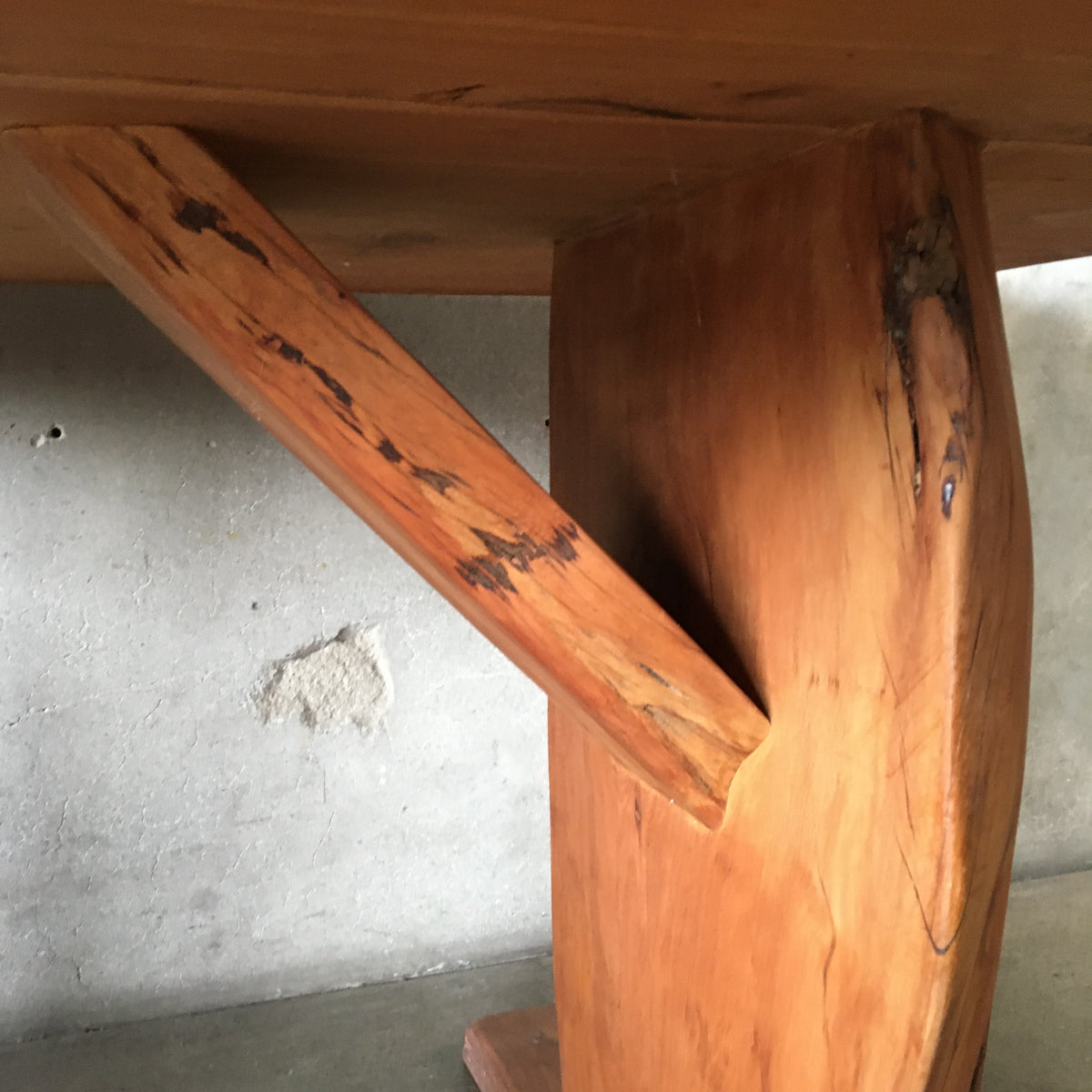 Mid Century Wood Slab Table / Desk