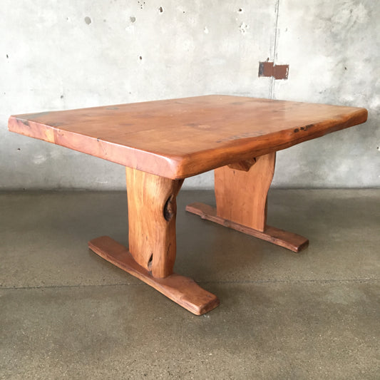 Mid Century Wood Slab Table / Desk