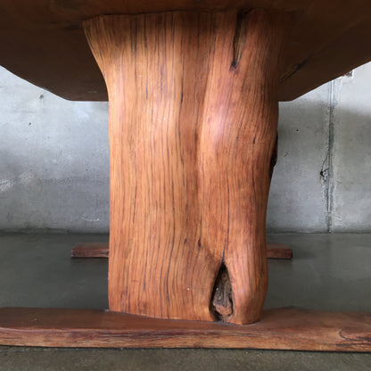 Mid Century Wood Slab Table / Desk