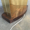 MCM  Original 70's Curtis Jere Brass/Wood Table Lamp & Shade