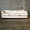 White Upholstered Chesterfield Style Sofa
