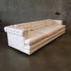 White Upholstered Chesterfield Style Sofa
