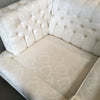 White Upholstered Chesterfield Style Sofa