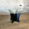 Post Modern Black Lacquer Dining Table