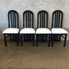 Post Modern Black Lacquer & Boucle Chairs