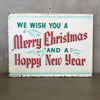 Vintage Metal Merry Christmas and Happy New Year Sign