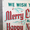 Vintage Metal Merry Christmas and Happy New Year Sign