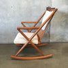 Mid Century Solid Teak Rocking Chair Designed by Benny Linden