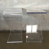 Pair of Lucite Acrylic "Z" End Tables Made by Shlomi Haziza
