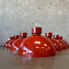 Ten Vintage Mid Century Modern Terracotta Red Pendant Lamps by Lightolier