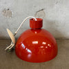 Ten Vintage Mid Century Modern Terracotta Red Pendant Lamps by Lightolier