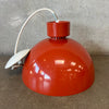 Ten Vintage Mid Century Modern Terracotta Red Pendant Lamps by Lightolier