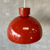 Ten Vintage Mid Century Modern Terracotta Red Pendant Lamps by Lightolier