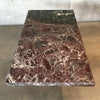 Vintage 70's Post Modern Rosso Levanto Marble Dining Table