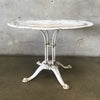 White Painted French Iron Patio table with Floral Detail