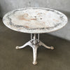 White Painted French Iron Patio table with Floral Detail