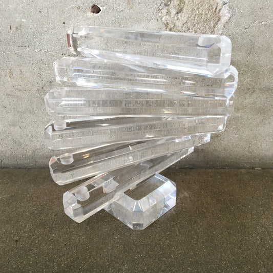 Modern Sculptural Spiral Lucite Candle Holder