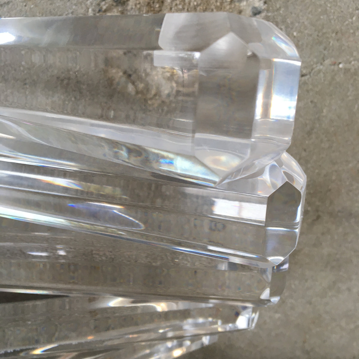 Modern Sculptural Spiral Lucite Candle Holder