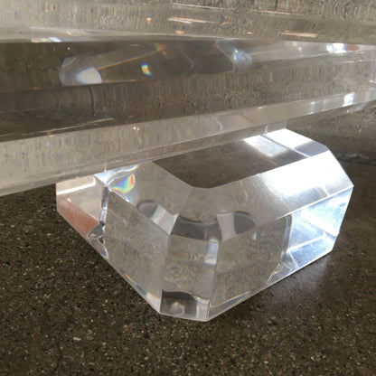 Modern Sculptural Spiral Lucite Candle Holder
