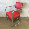 Red & Chrome Springer Art Deco Chair