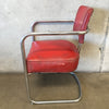 Red & Chrome Springer Art Deco Chair