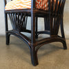 Palecek Faux Bamboo Chair with Designer Fabric Seat