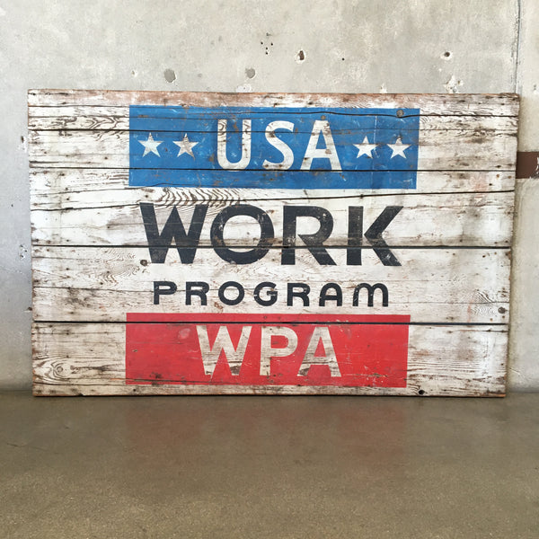 Vintage Wood WPA Project Site Sign - RARE