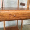 1980's Rounded Top Oak Etegere With Glass Shelves